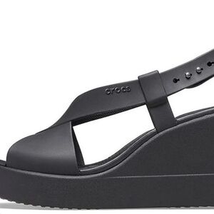 CROCS Black Platform Wedge Sandal